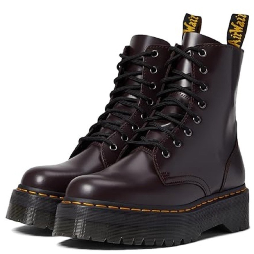 Dr. Martens Jadon Burgundy Platform Combat Boots Mens 11 Women 12 Brand New
